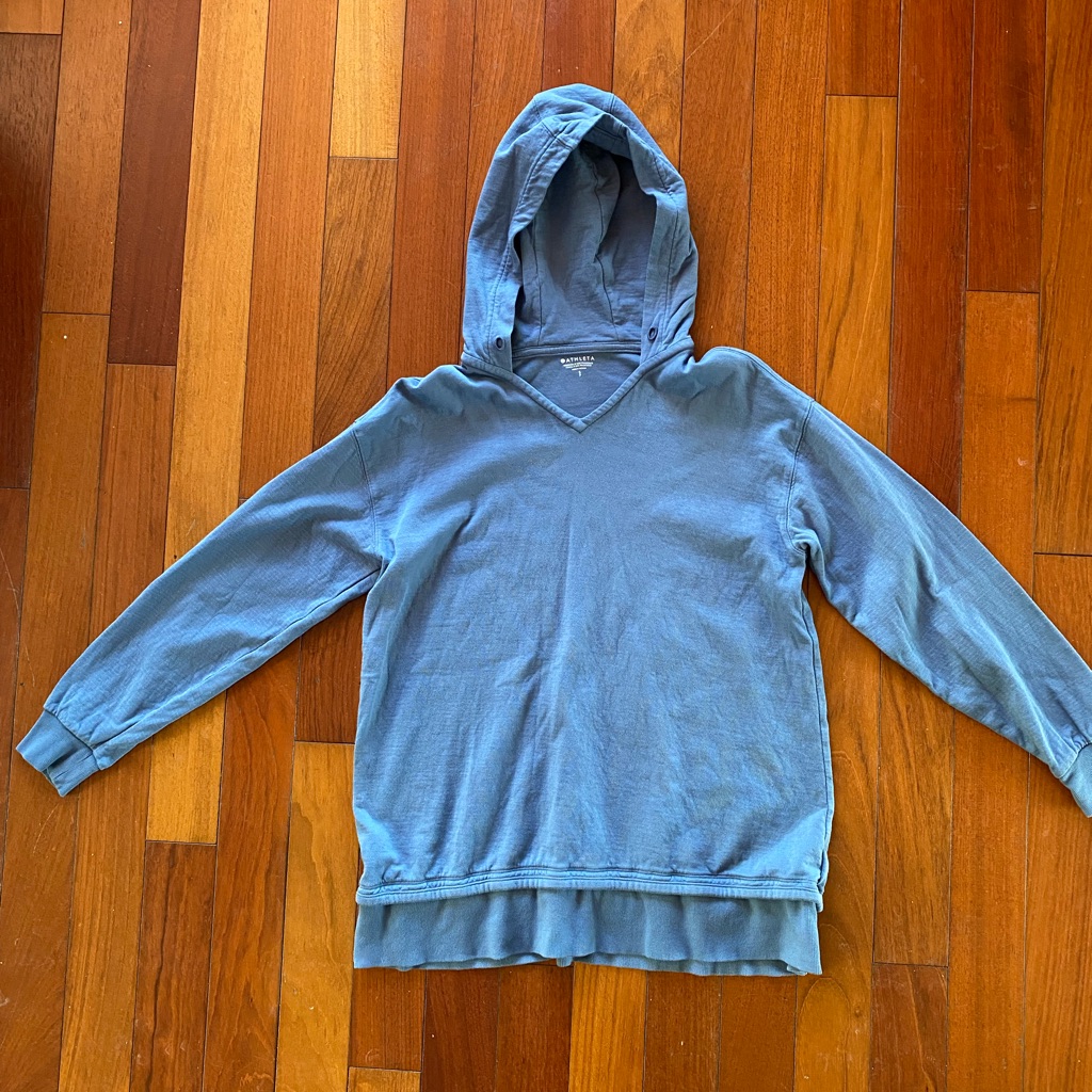 Athleta Heather Blue Hoodie Flare Bottom Women’s Size S